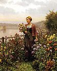 Woman Canvas Paintings - Woman in a Garden